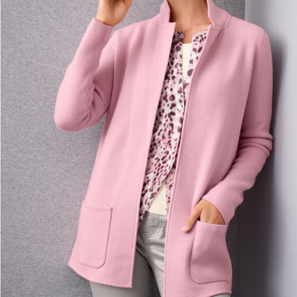 Talbots 🎊Host Pick🎉 Light Pink open cardigan blazer like new - Picture 2 of 16
